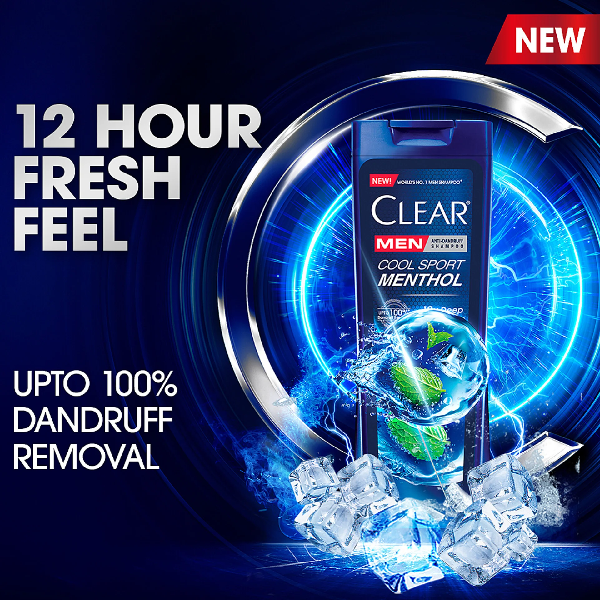 Clear Men Shampoo Cool Sport Menthol Anti Dandruff 330ml - Image 6