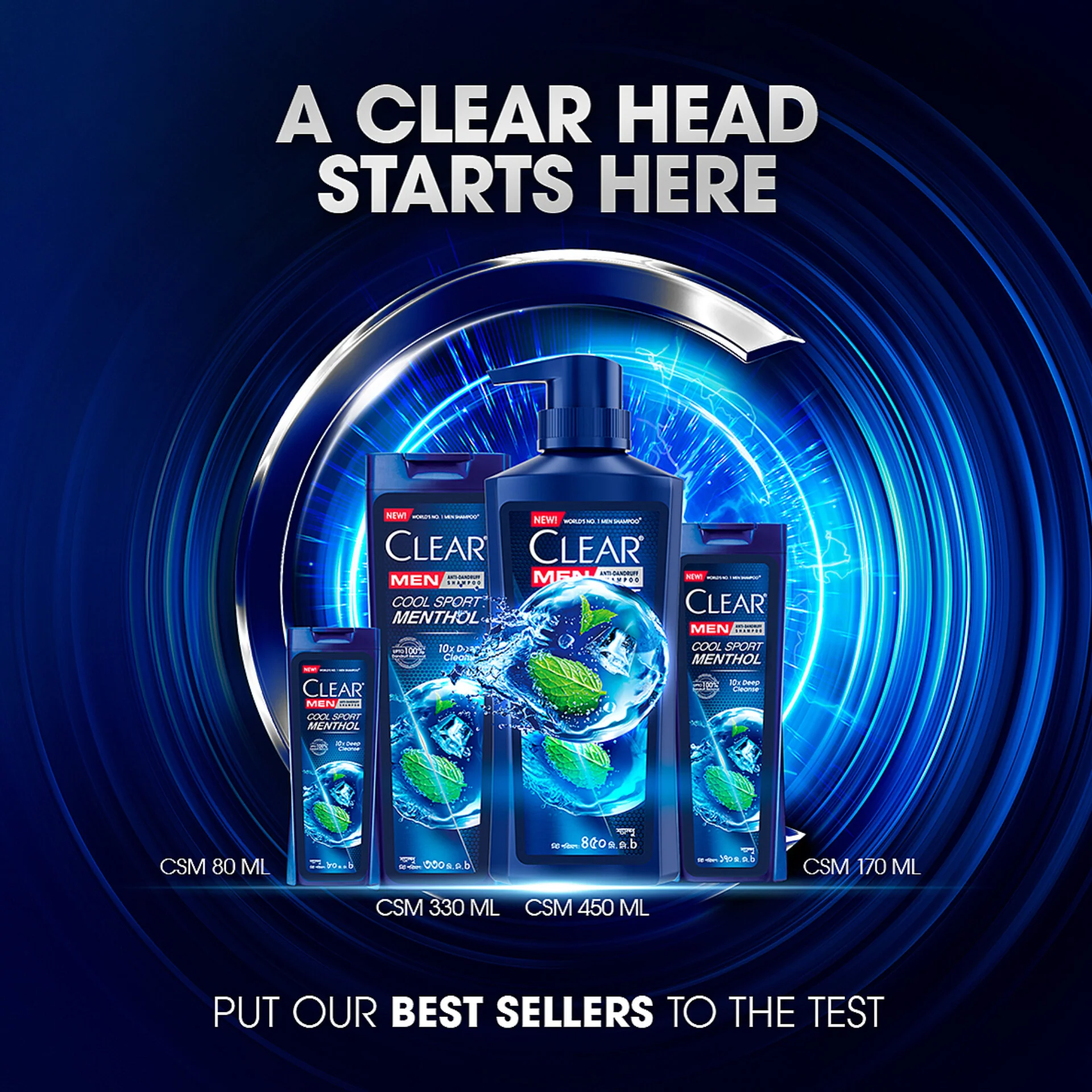 Clear Men Shampoo Cool Sport Menthol Anti Dandruff 330ml - Image 8