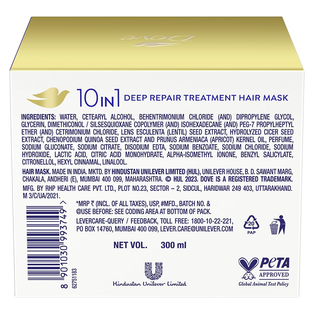 Dove Deep Repair Treatment Hair Mask 300ml - Image 3
