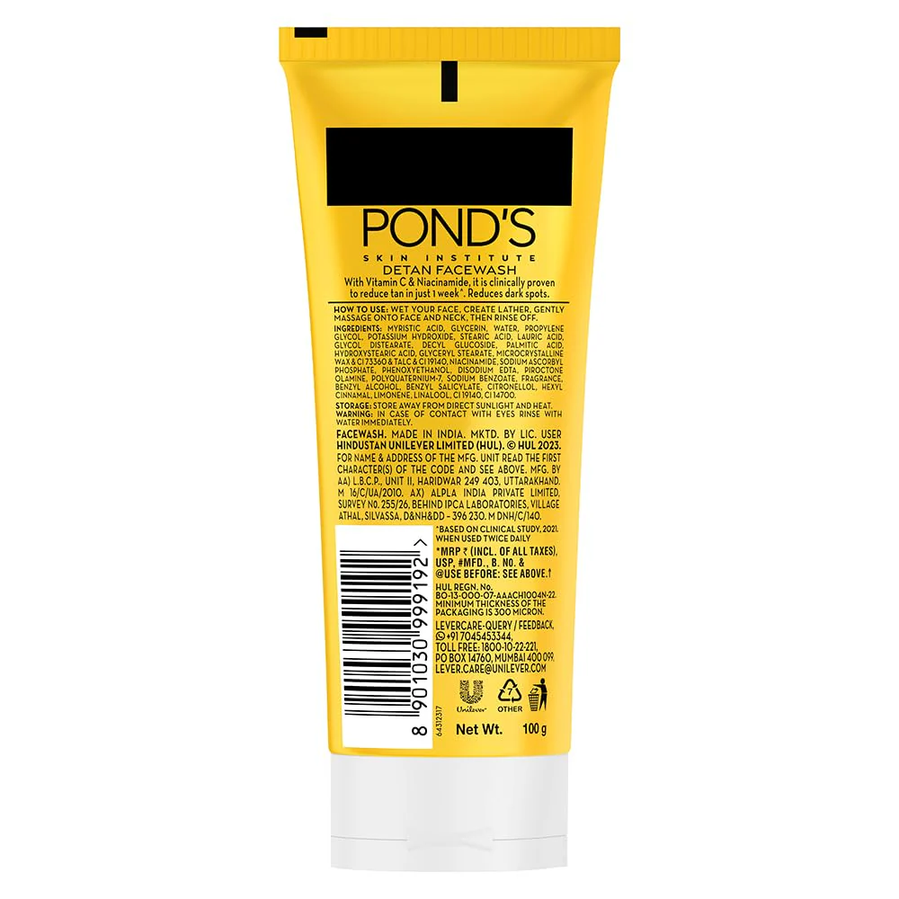 Pond's Sun Miracle Detan Face Wash 100g - Image 3