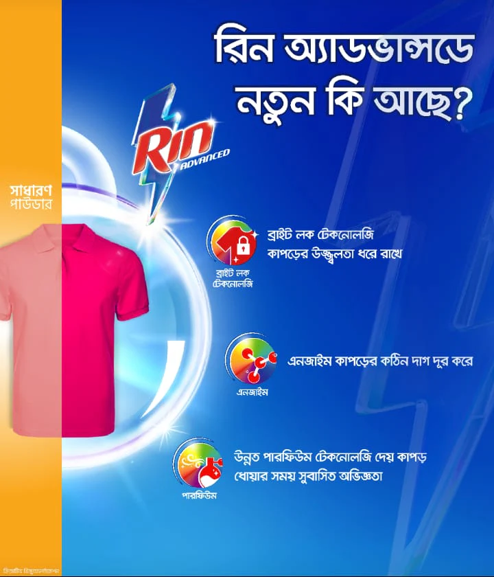 Rin Advanced Synthetic Laundry Detergent Powder 500g - Image 4