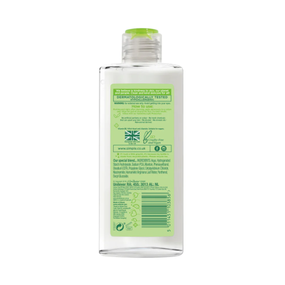 Simple Soothing Facial Toner Kind to Skin 200ml - Image 3